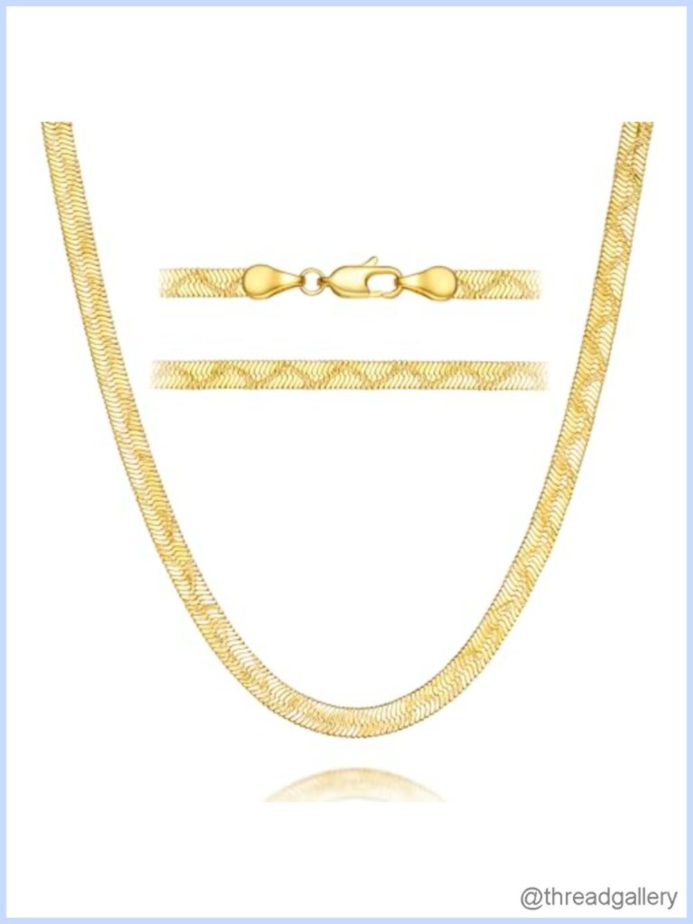 14K Gold Snake Chain Necklace 4mm Herringbone Unisex